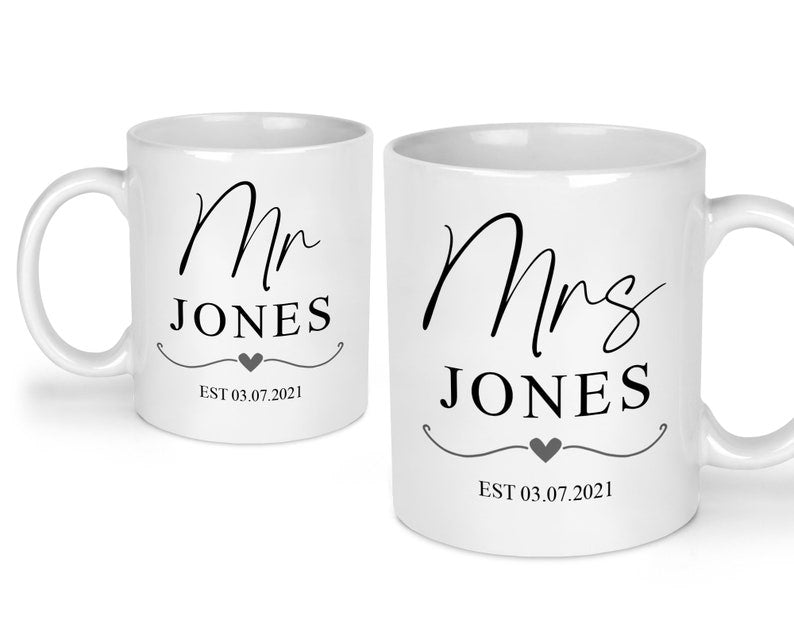Personalised Mr and Mrs Mugs
