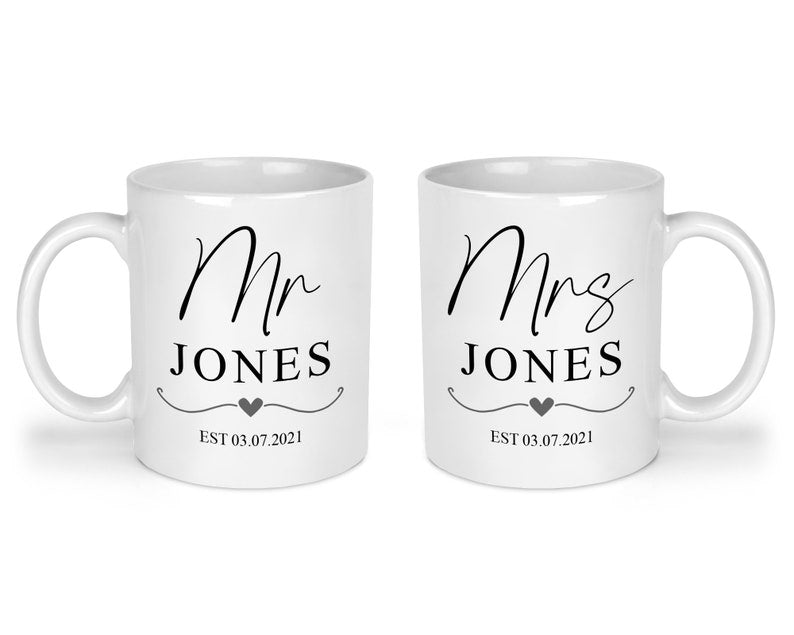 Personalised Mr and Mrs Mugs
