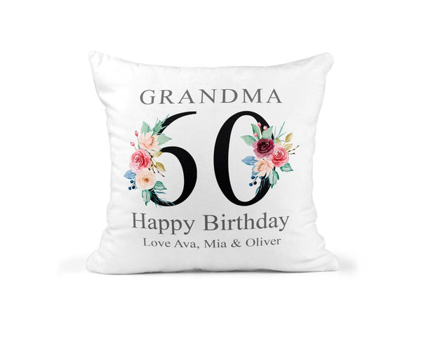 Personalised Cushion 60th Birthday with Names