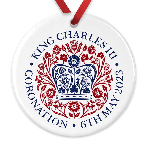 Coronation Ceramic Ornament with Official Emblem - King Charles III