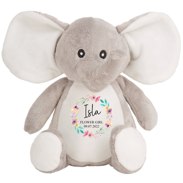 Personalised Elephant Soft Toy for Flower Girl