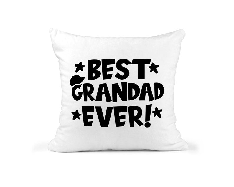 Best Grandad Ever Cushion for Father's Day showing the visible cushion artwork front view