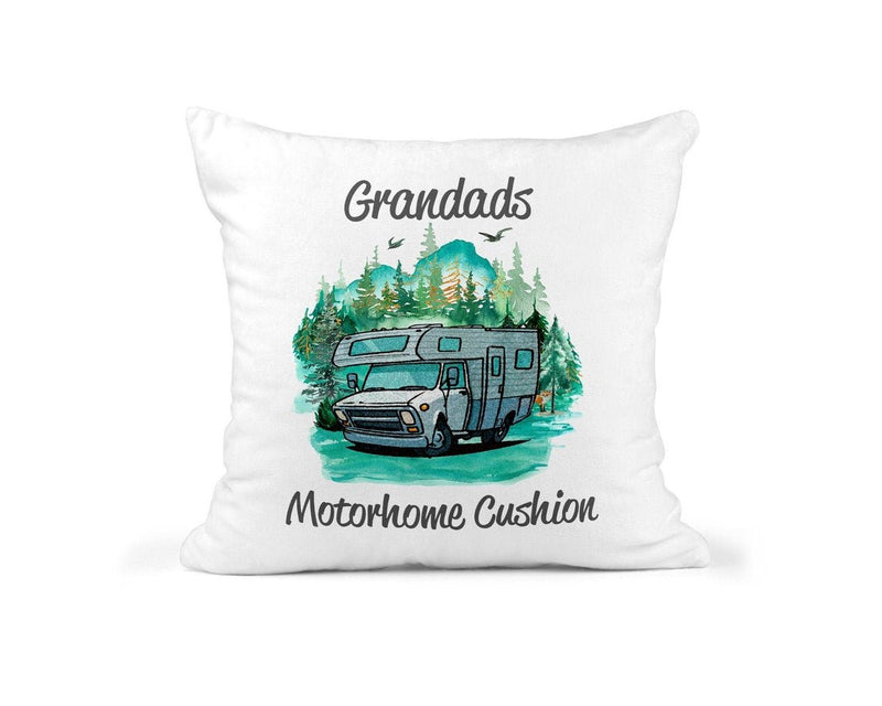 Grandad's Motorhome Cushion showing a new home design front view