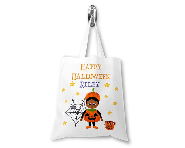 Personalised Halloween Trick or Treat Pumpkin Bag with Name