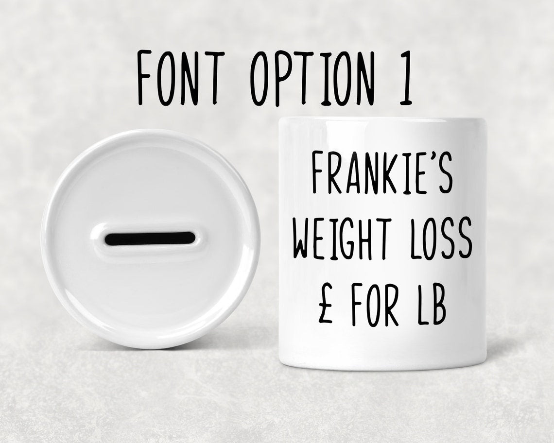 Pound for Pound Personalised Weight Loss Ceramic Money Box