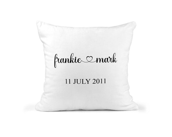 Personalised Custom Name and Date Couple Cushion