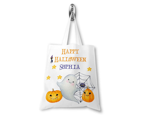 Personalised Halloween Trick or Treat Ghost Bag with Name