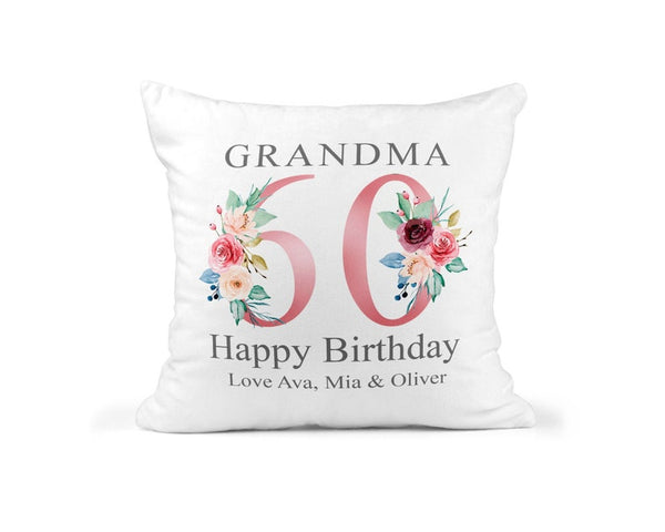 Personalised Cushion 60th Birthday with Names