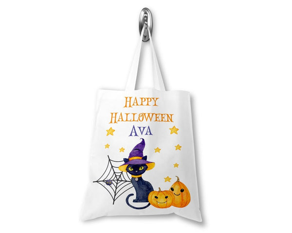 Personalised Halloween Trick or Treat Cat Bag with Name