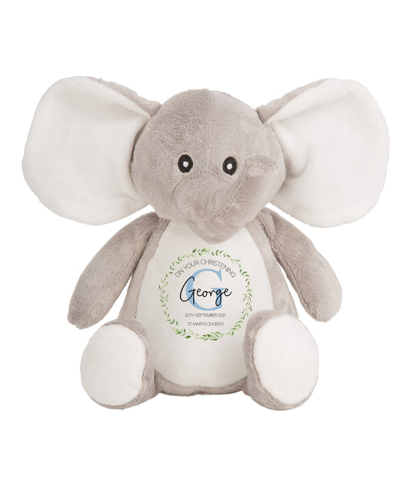 Personalised Elephant Soft Toy Christening Gift