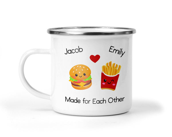 Personalised Valentines Day Mug, Burger & Fries