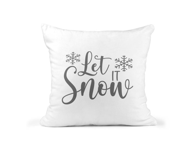Let It Snow Christmas Cushion showing a new home design front view