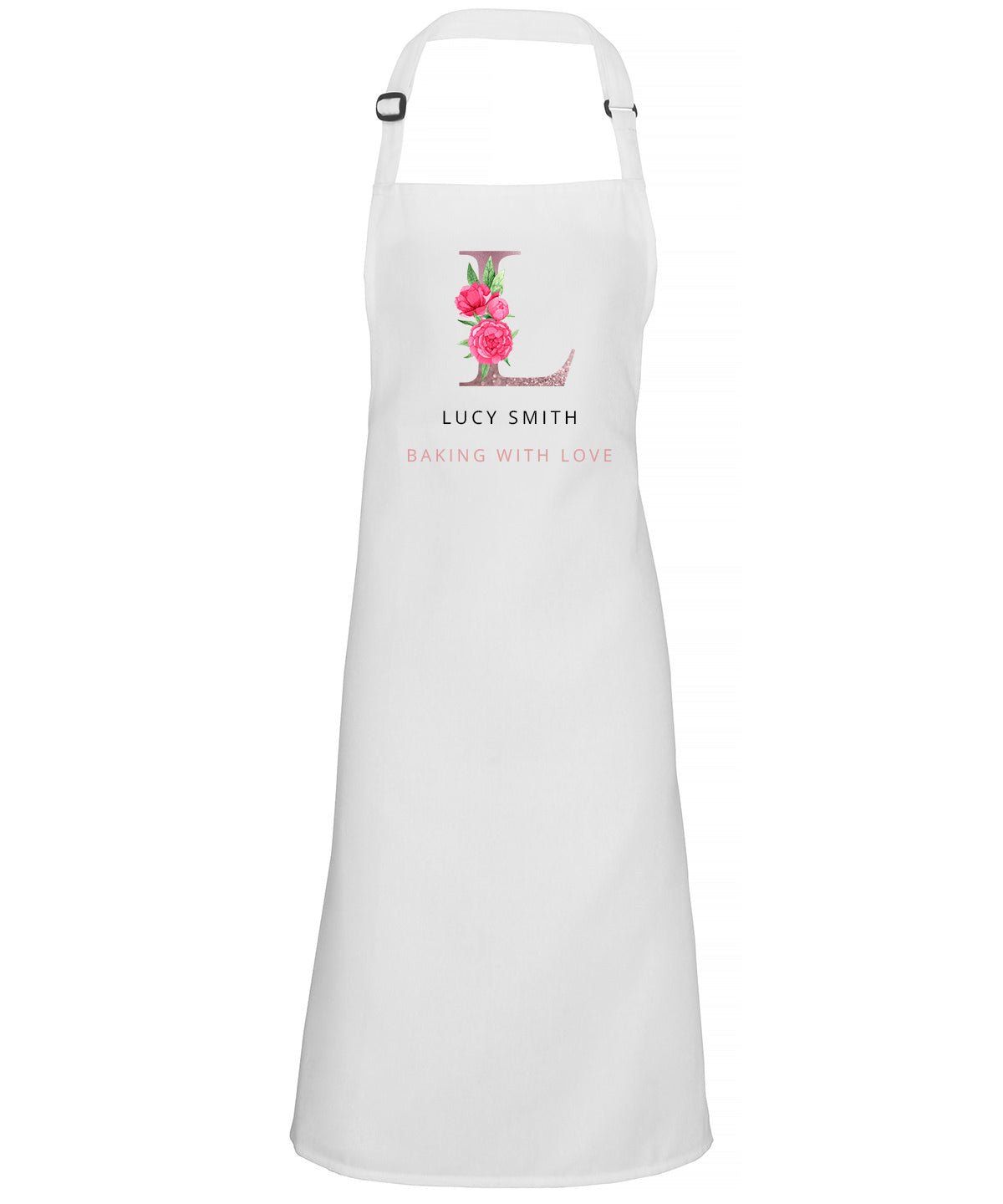 Personalised Apron For Women, Floral Initial with Slogan - Chicken Craft Ltd