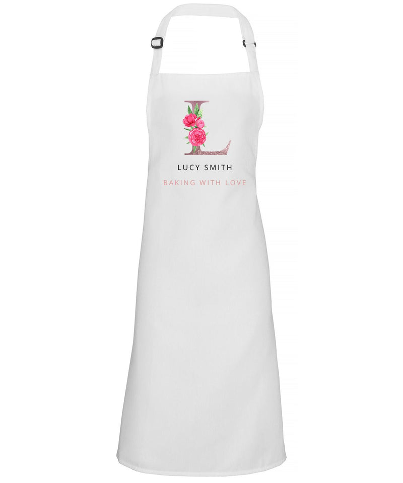 Floral Initial Apron with Slogan product photo view 4
