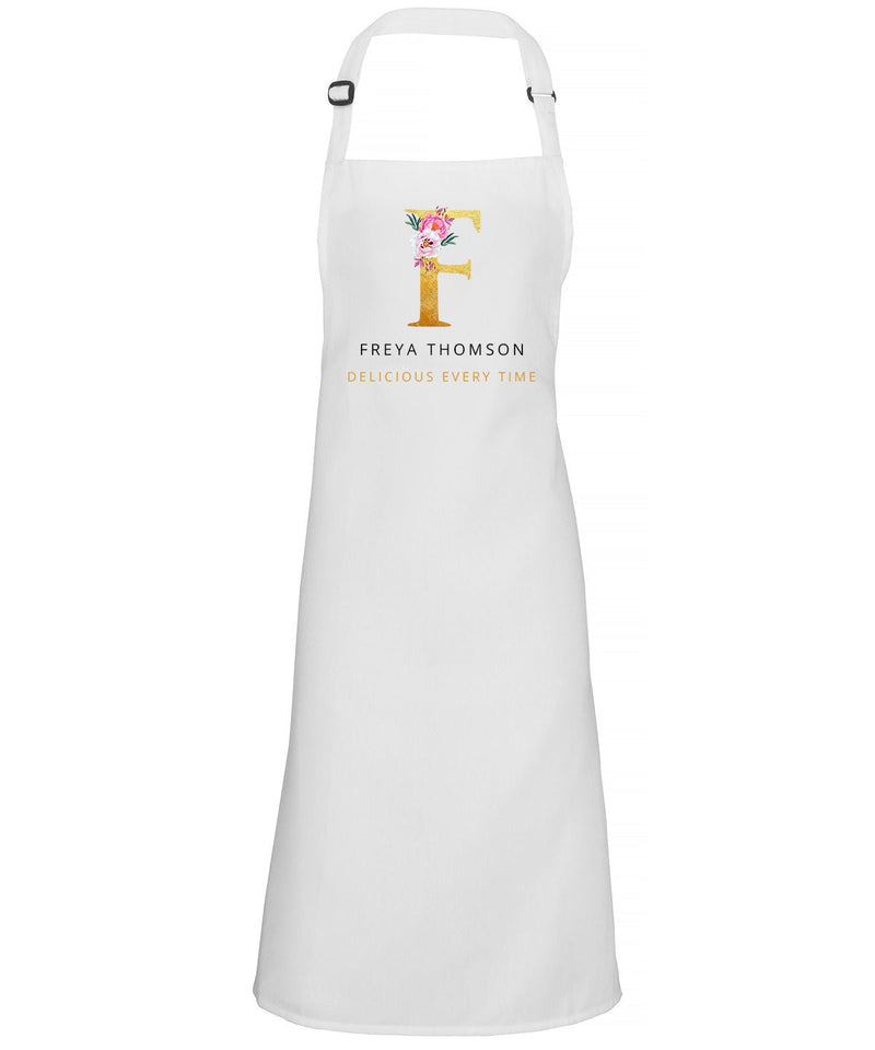 Floral Initial Apron with Slogan product photo view 3
