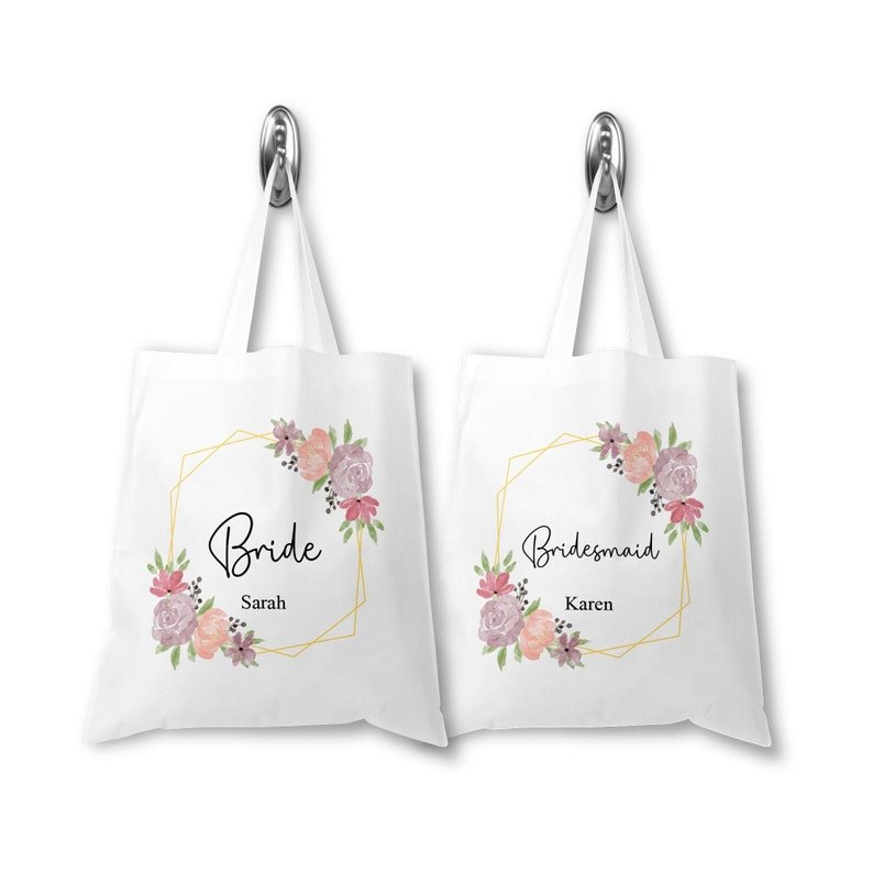 Personalised Bridesmaid Floral Tote Bag