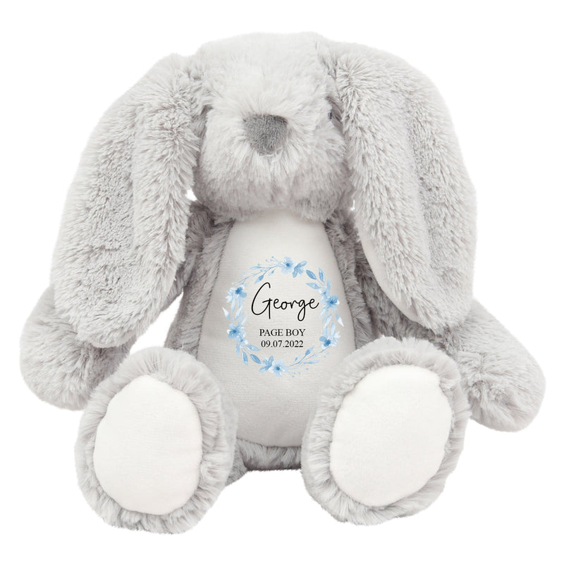 Personalised Bunny Rabbit Soft Toy for Page Boy with Name showing Page Boy
