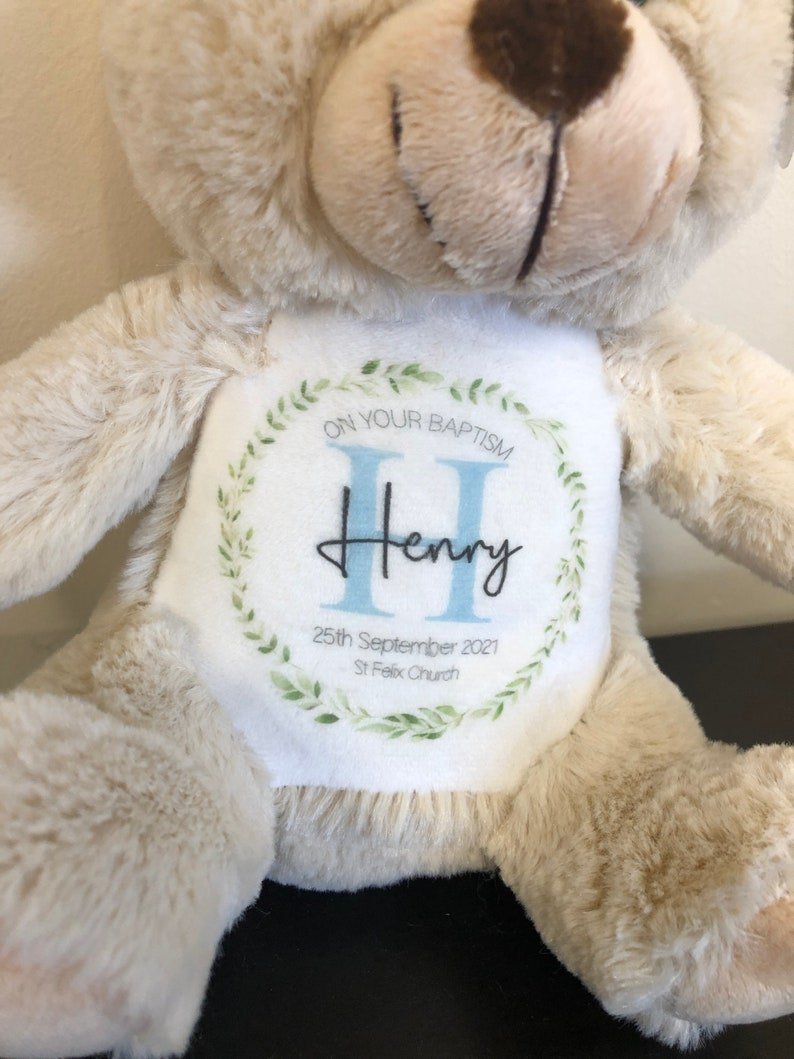 Personalised Christening Gift Teddy Bear - Chicken Craft Ltd