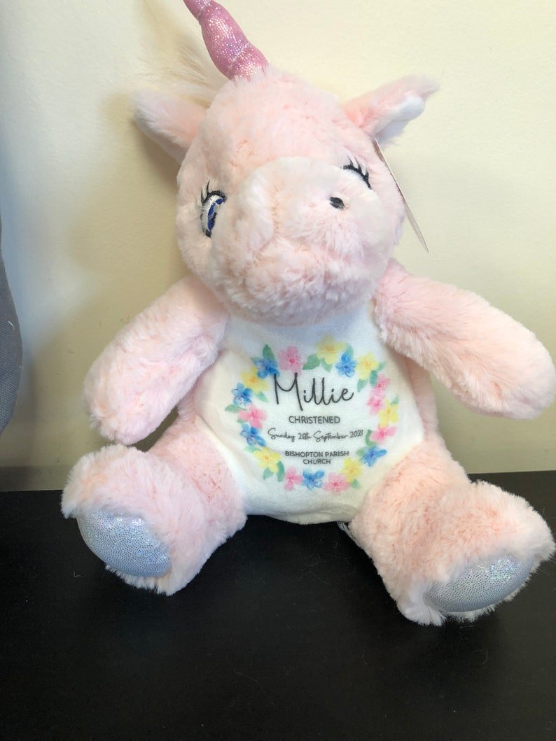 Personalised Christening Gift Unicorn Teddy Bear - Chicken Craft Ltd
