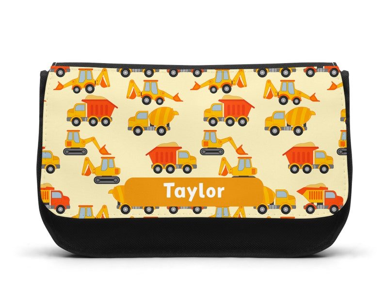 Personalised Yellow Digger Pencil Case