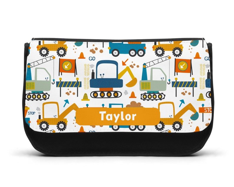 Personalised Construction Digger Pencil Case