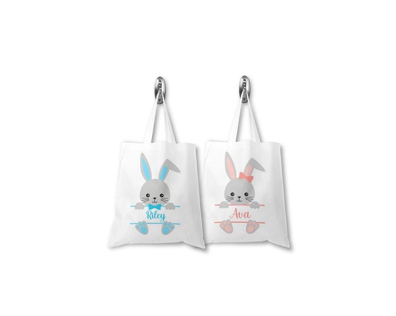 Personalised Bunny Initial Easter Tote Bag