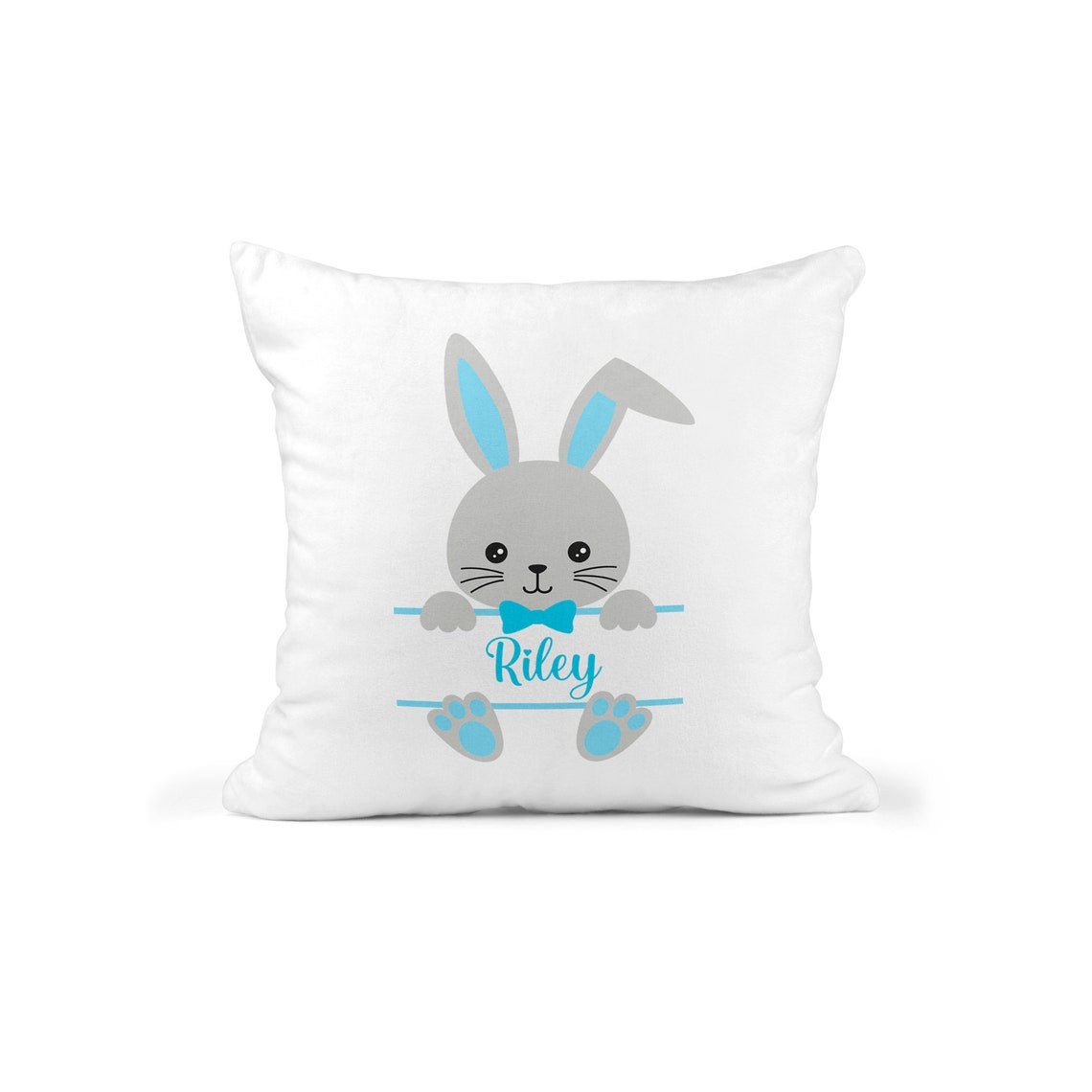 Personalised Easter Bunny Cushion with Name showing a soft rabbit design detail view