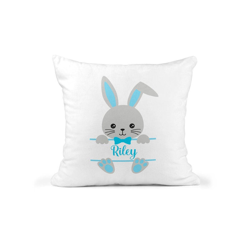 Personalised Easter Bunny Cushion with Name showing a soft rabbit design detail view