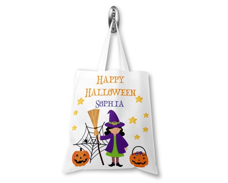 Personalised Two Witches Trick or Treat Tote Bag