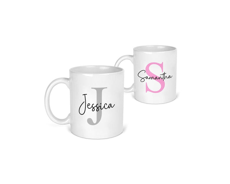 Personalised Initial Mug shown with printed design