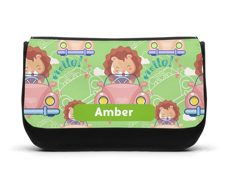 Personalised Lion Car Pencil Case