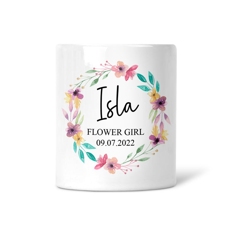 Personalised Money Box for Flower Girl - Chicken Craft Ltd