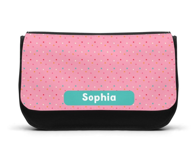 Personalised Pink Dots Pencil Case
