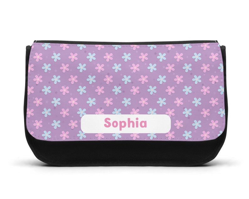 Personalised Pink Flowers Pencil Case