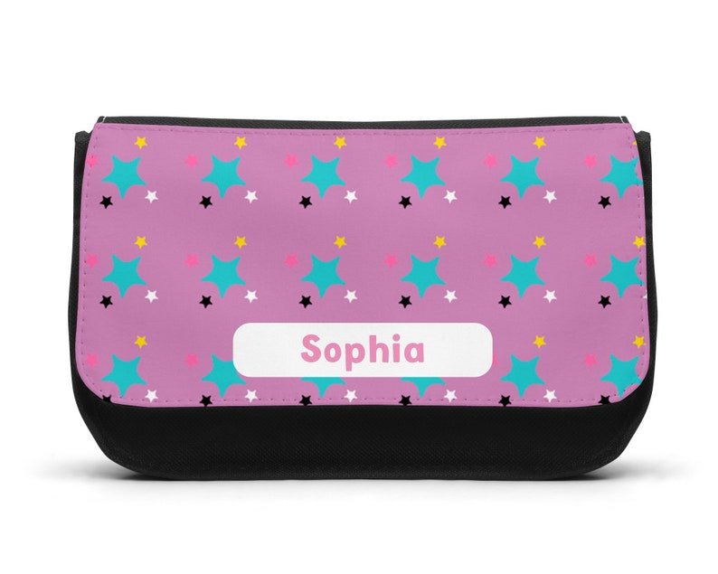 Personalised Pink Star Pencil Case