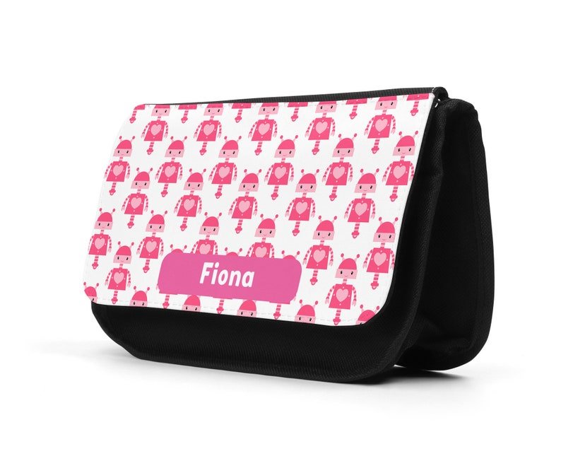 Personalised Pink Robot Pencil Case - Chicken Craft Ltd