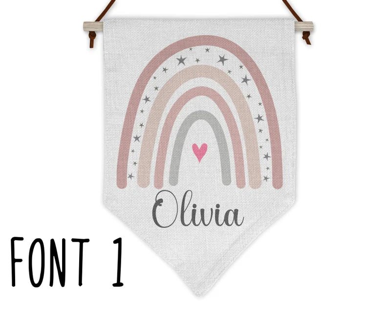 Rainbow Name Flag personalised with name view 2