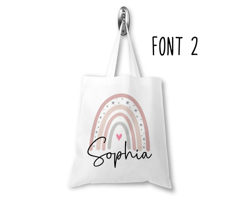 Rainbow personalised tote bag product view