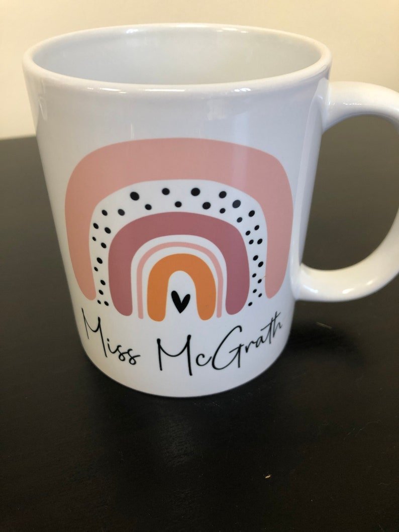 Personalised Teacher Rainbow Mug - Chicken Craft Ltd