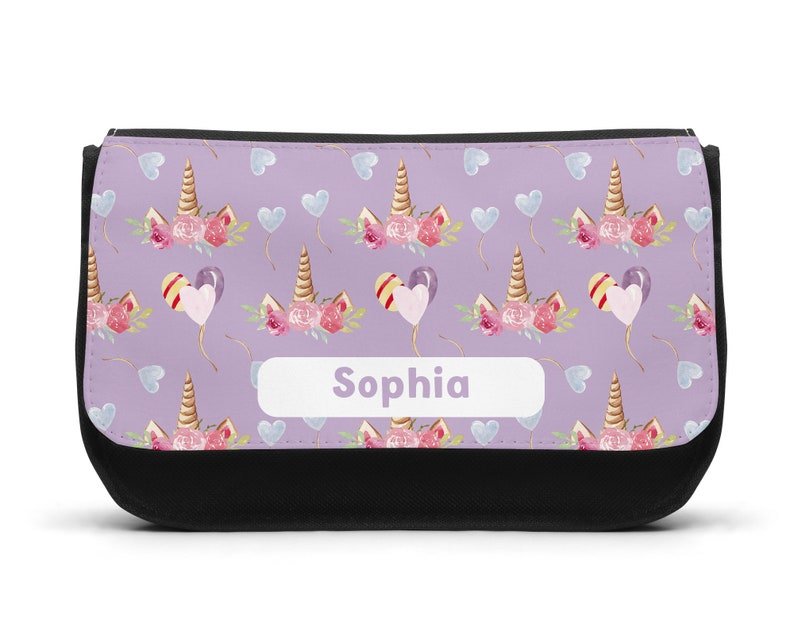 Personalised Purple Unicorn Pencil Case