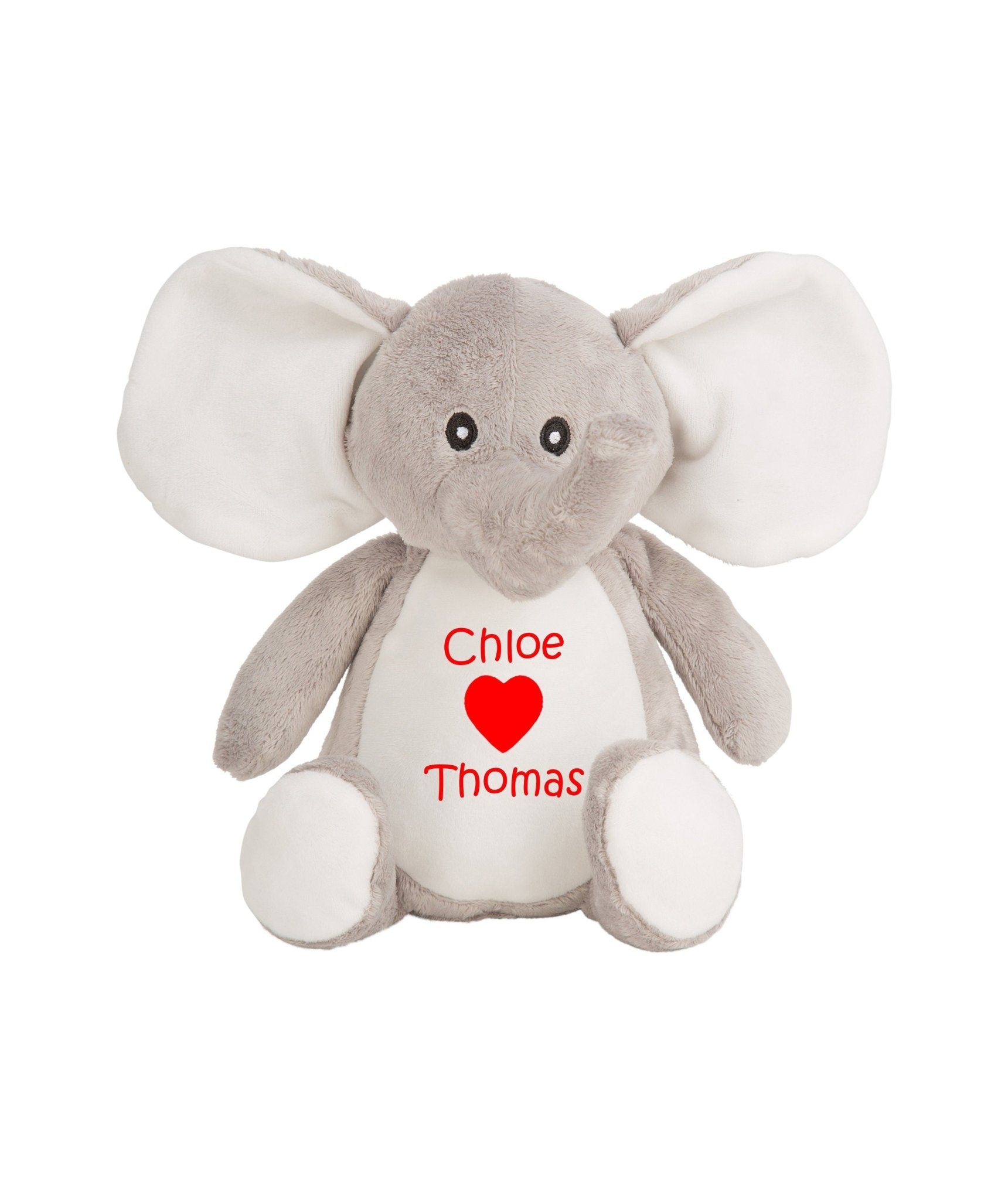 Personalised Valentines Elephant Teddy - Chicken Craft Ltd