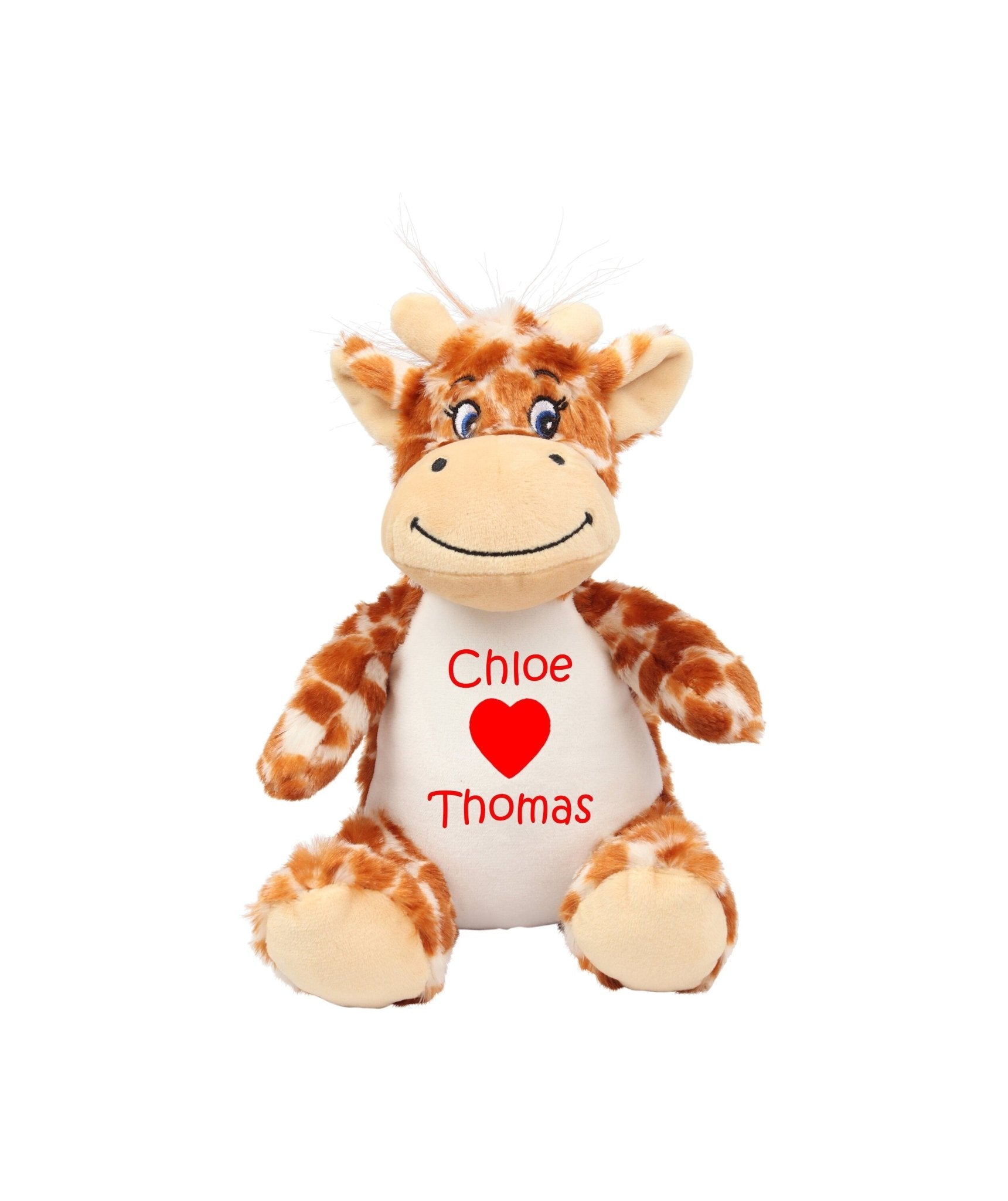 Personalised Valentines Giraffe Teddy - Chicken Craft Ltd