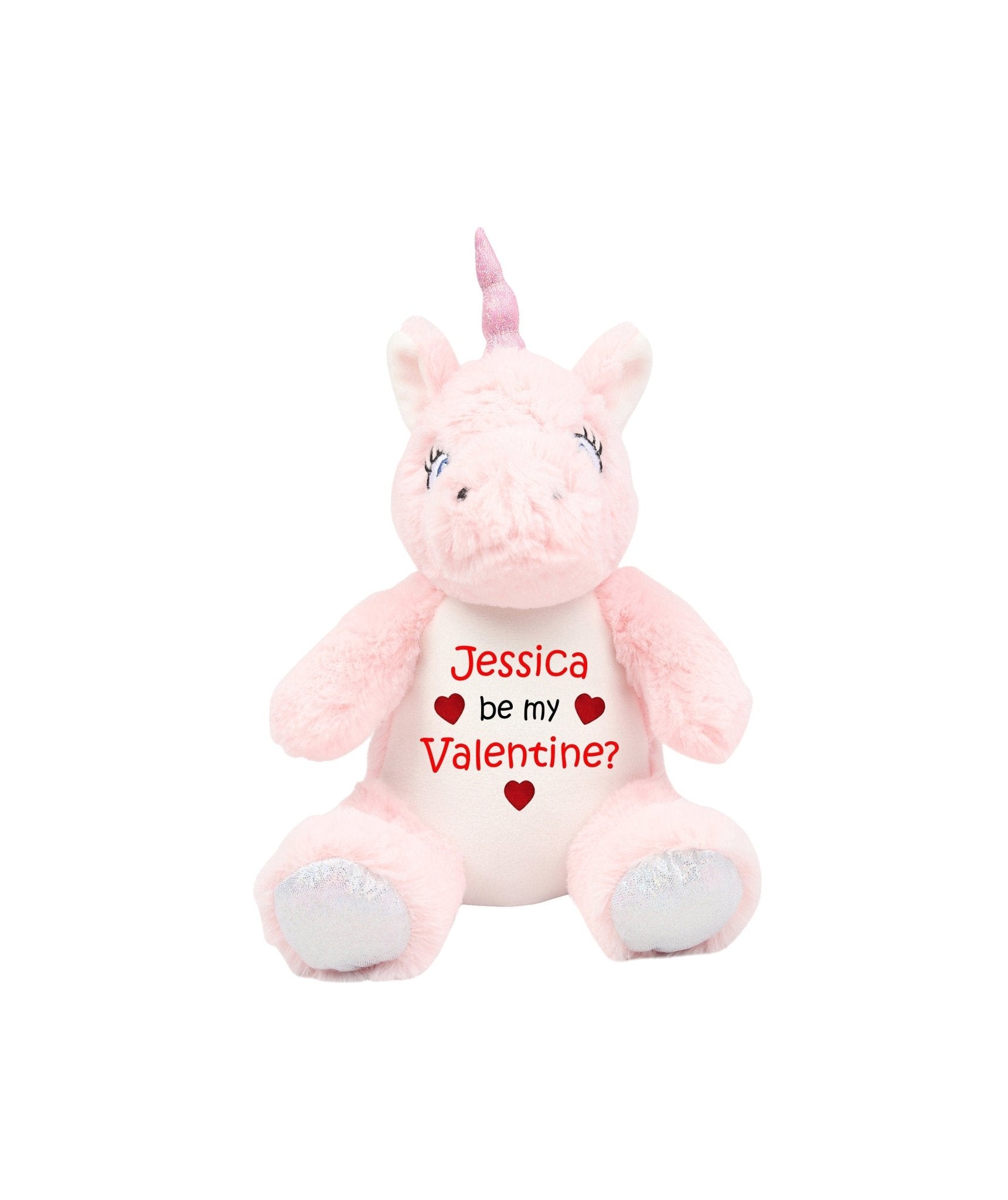 Personalised Valentines Unicorn Teddy - Chicken Craft Ltd