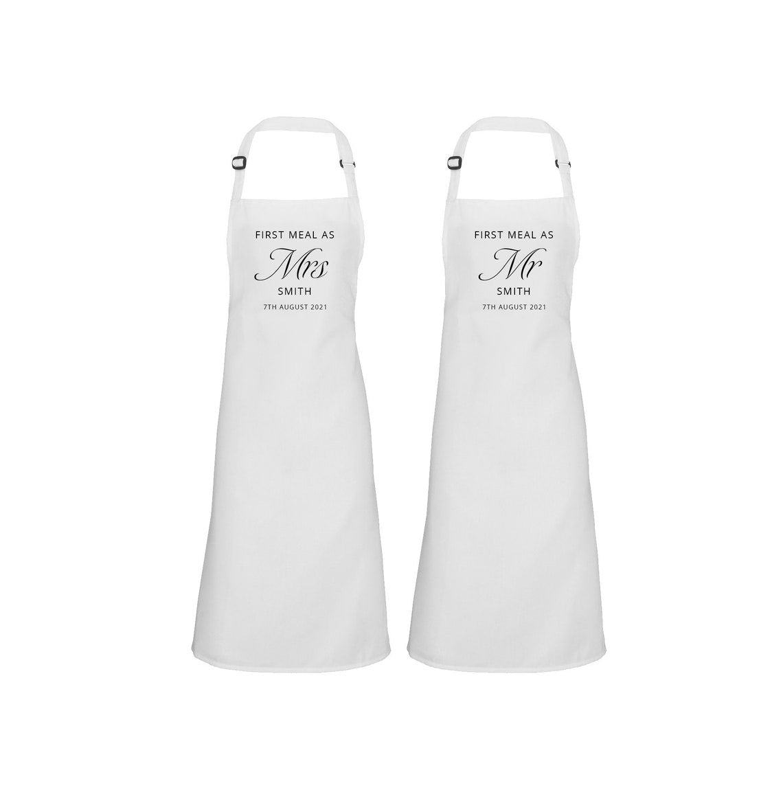 Personalised Wedding Apron, First Meal as Mr & Mrs - Chicken Craft Ltd