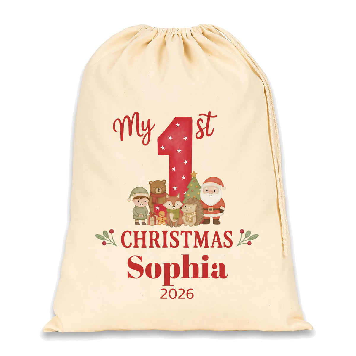 Personalised Red Extra Large Santa Sack with Name - alternative view