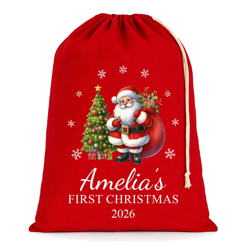 Personalised Red Santa Extra Large Santa Sack with Name