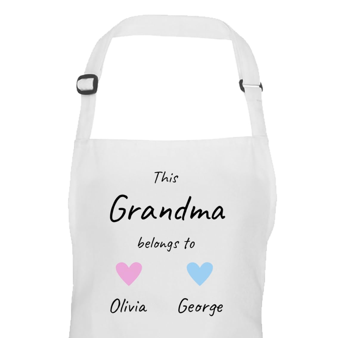 Personalised Grandma Hearts Design Apron with Names