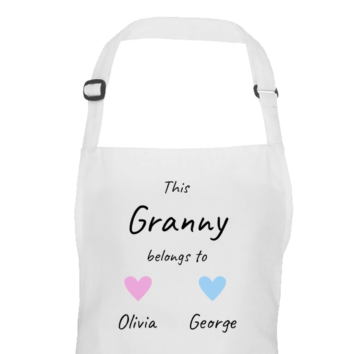 Personalised Granny Hearts Design Apron with Names
