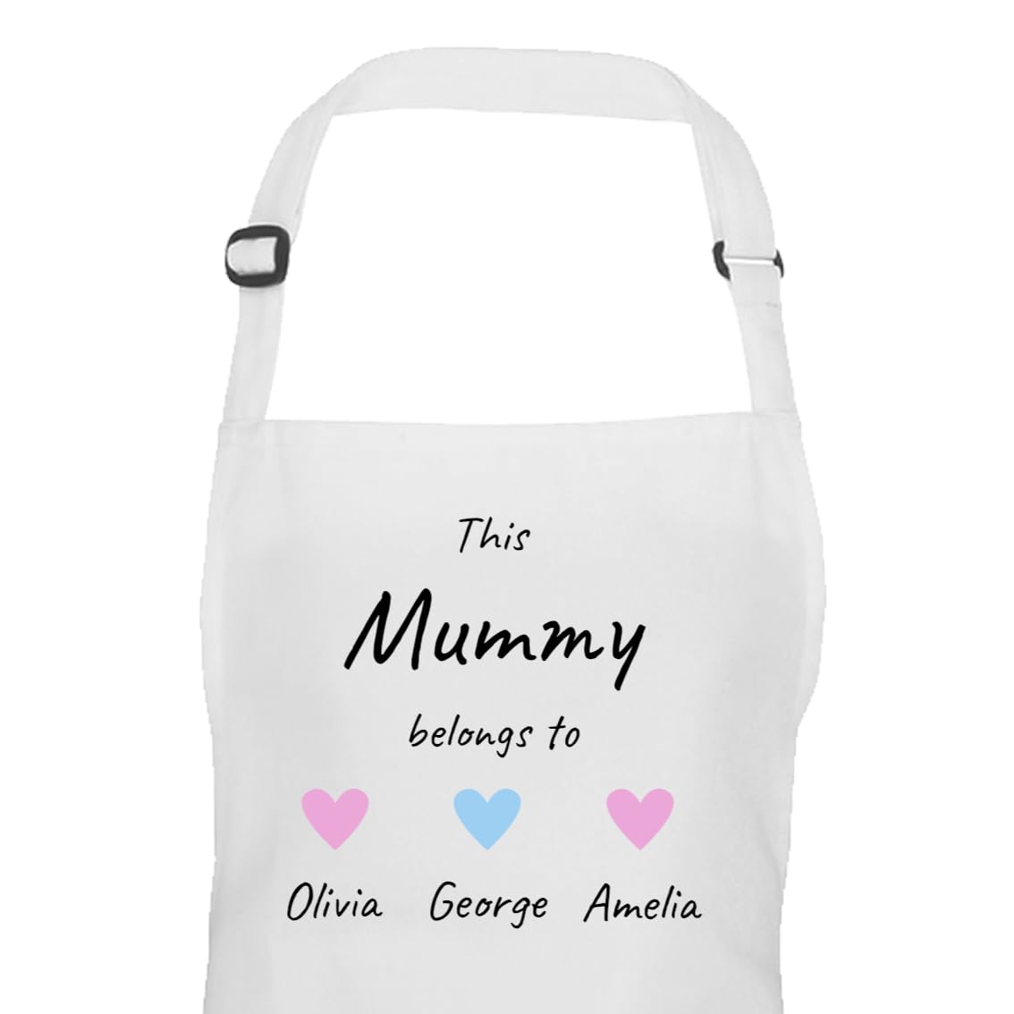 Personalised Hearts Design Mummy Apron with Names