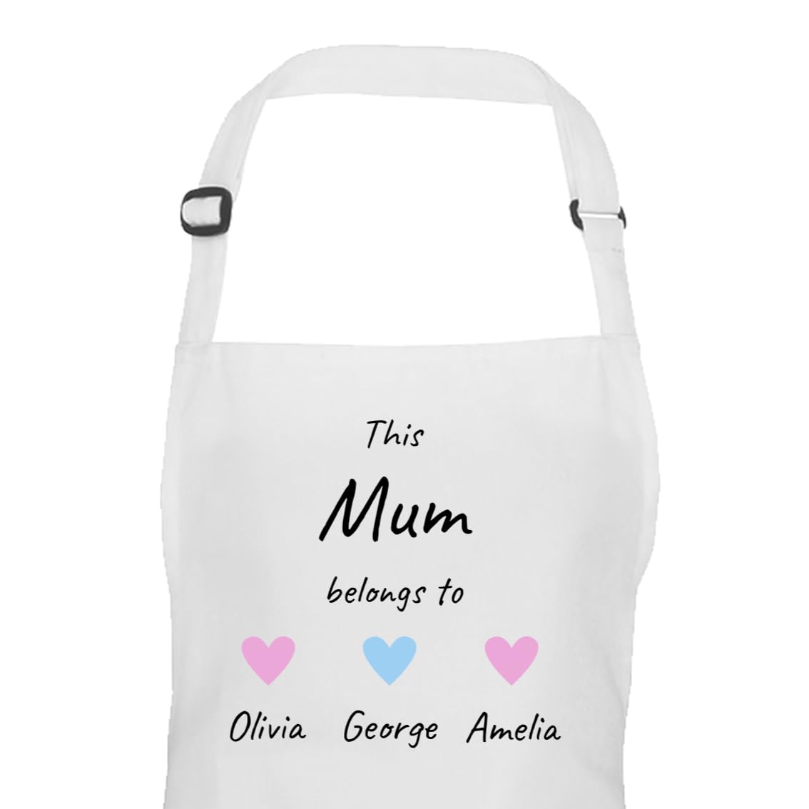 Personalised Mum Hearts Design Apron with Names